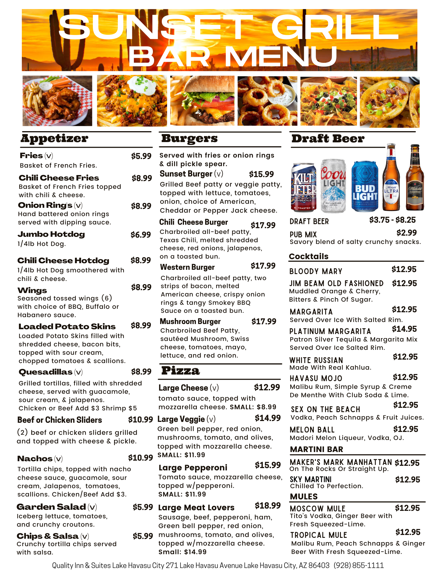 september Thriller verkiezing Sunset Grill Bar Price Menu-P1 2-9-23 (1) -